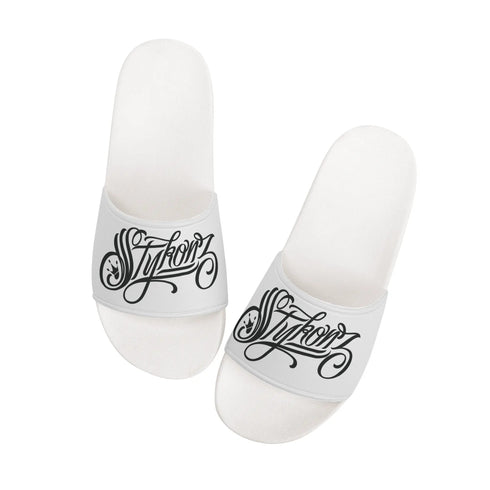 9TZ Slipkonz | Slides feat Black Scriptkonz | Hip - Hop Streetwear Slides - Stykonz Graffiti Streetwear