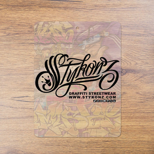 9TZ Slipkonz | Slides feat Comic Stykonz 1 Black | Hip - Hop Streetwear Slides - Stykonz Graffiti Streetwear