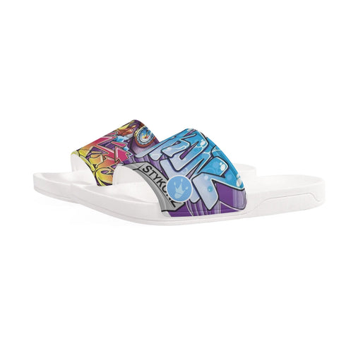 9TZ Slipkonz | Slides feat Comic Stykonz 1 | Hip - Hop Streetwear Slides - Stykonz Graffiti Streetwear