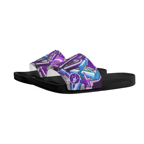 9TZ Slipkonz | Slides feat Purple Wildstyle | Hip - Hop Streetwear Slides - Stykonz Graffiti Streetwear