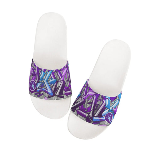 9TZ Slipkonz | Slides feat Purple Wildstyle | Hip - Hop Streetwear Slides - Stykonz Graffiti Streetwear