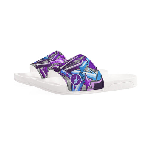 9TZ Slipkonz | Slides feat Purple Wildstyle | Hip - Hop Streetwear Slides - Stykonz Graffiti Streetwear