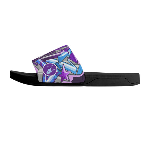 9TZ Slipkonz | Slides feat Purple Wildstyle | Hip - Hop Streetwear Slides - Stykonz Graffiti Streetwear