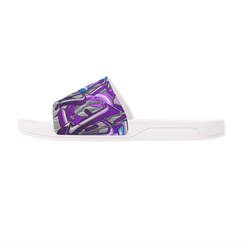 9TZ Slipkonz | Slides feat Purple Wildstyle | Hip - Hop Streetwear Slides - Stykonz Graffiti Streetwear