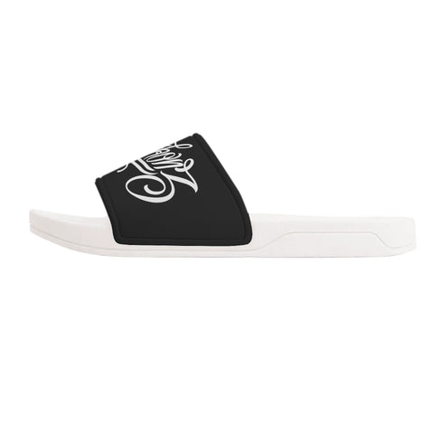 9TZ Slipkonz | Slides feat White Scriptkonz | Hip - Hop Streetwear Slides - Stykonz Graffiti Streetwear
