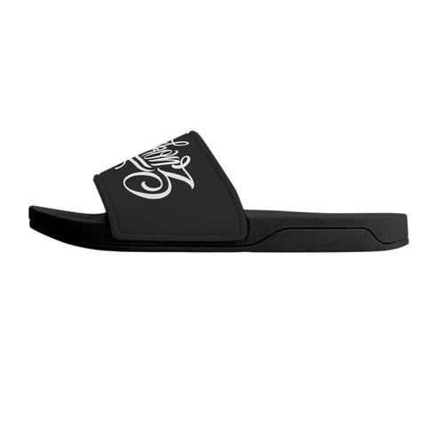9TZ Slipkonz | Slides feat White Scriptkonz | Hip - Hop Streetwear Slides - Stykonz Graffiti Streetwear