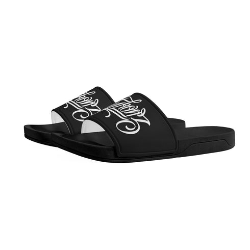 9TZ Slipkonz | Slides feat White Scriptkonz | Hip - Hop Streetwear Slides - Stykonz Graffiti Streetwear