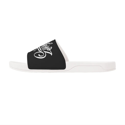 9TZ Slipkonz | Slides feat White Scriptkonz | Hip - Hop Streetwear Slides - Stykonz Graffiti Streetwear
