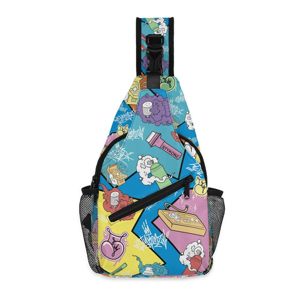 AOP Graffiti Chest Crossbody Bag 90s Elements | Hip - Hop Streetwear Bag - Stykonz Graffiti Streetwear
