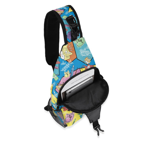 AOP Graffiti Chest Crossbody Bag 90s Elements | Hip - Hop Streetwear Bag - Stykonz Graffiti Streetwear
