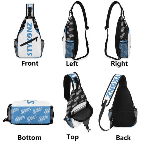 AOP Graffiti Chest Crossbody Bag B - Blue Stykonz | Hip - Hop Streetwear Bag - Stykonz Graffiti Streetwear