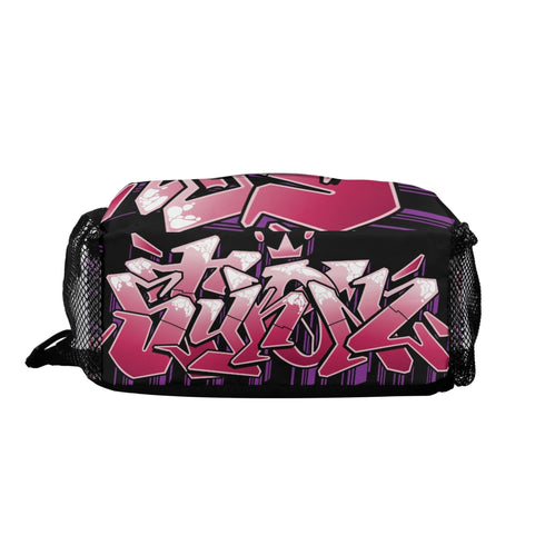AOP Graffiti Chest Crossbody Bag Black Cherry | Hip - Hop Streetwear Bag - Stykonz Graffiti Streetwear