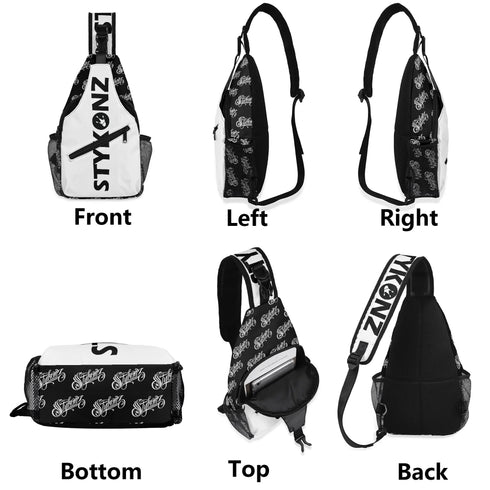 AOP Graffiti Chest Crossbody Bag Black Stykonz | Hip - Hop Streetwear Bag - Stykonz Graffiti Streetwear