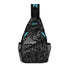 AOP Graffiti Chest Crossbody Bag Blk Turquoise Ghost | Hip - Hop Streetwear Bag - Stykonz Graffiti Streetwear