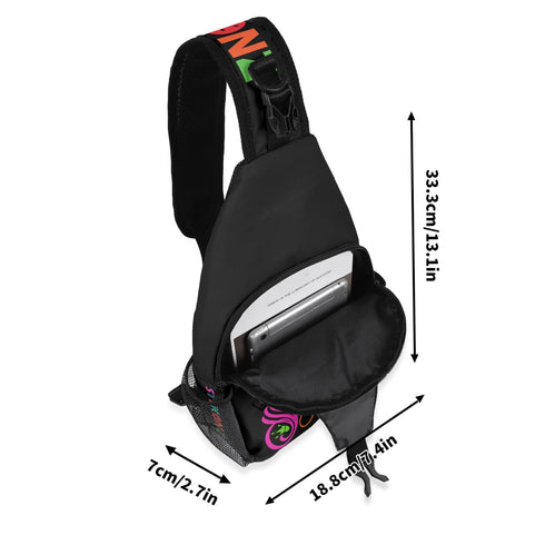 AOP Graffiti Chest Crossbody Bag Candy Scriptkonz | Hip - Hop Streetwear Bag - Stykonz Graffiti Streetwear