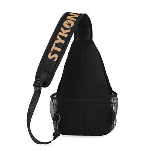 AOP Graffiti Chest Crossbody Bag Gold Scriptkonz | Hip - Hop Streetwear Bag - Stykonz Graffiti Streetwear