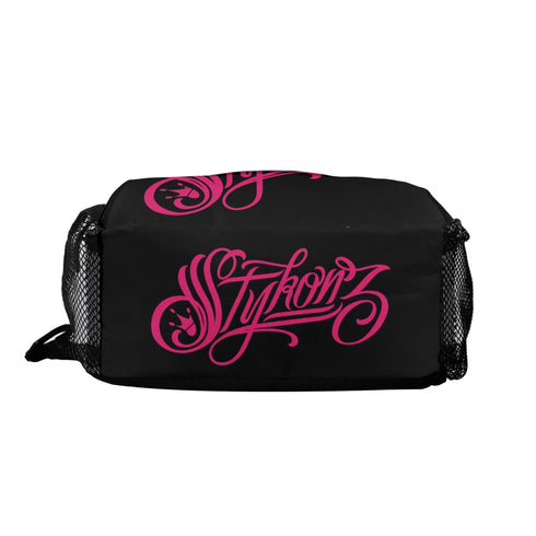 AOP Graffiti Chest Crossbody Bag Hot Pink Scriptkonz on Black | Hip - Hop Streetwear Bag - Stykonz Graffiti Streetwear