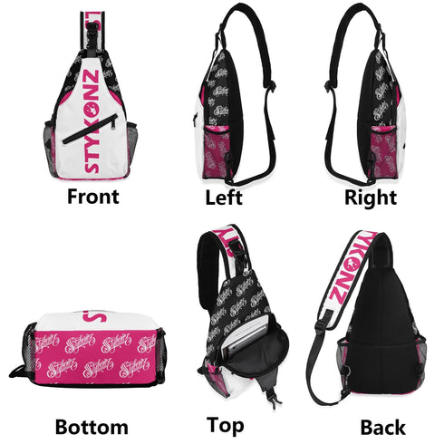 AOP Graffiti Chest Crossbody Bag Hot Pink Stykonz | Hip - Hop Streetwear Bag - Stykonz Graffiti Streetwear