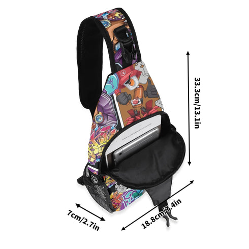 AOP Graffiti Chest Crossbody Bag Stykonz Comic 1 | Hip - Hop Streetwear Bag - Stykonz Graffiti Streetwear