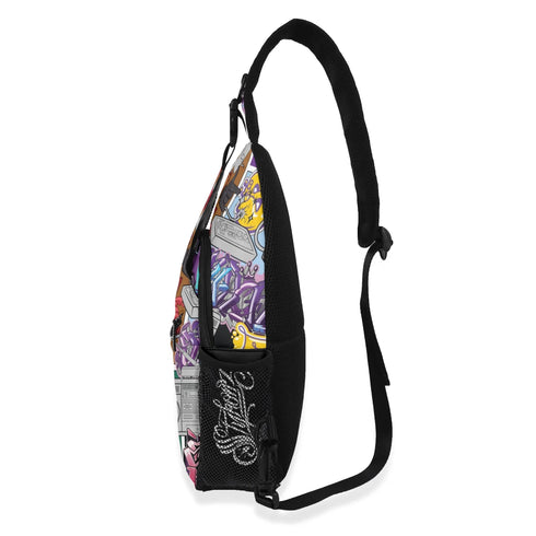 AOP Graffiti Chest Crossbody Bag Stykonz Comic 1 | Hip - Hop Streetwear Bag - Stykonz Graffiti Streetwear
