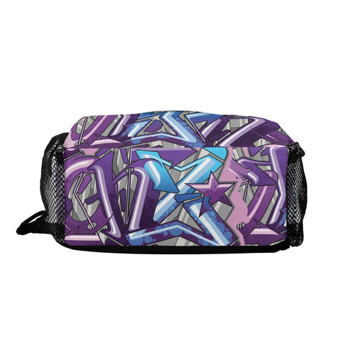 AOP Graffiti Chest Crossbody Bag Stykonz Purple Wildstyle | Hip - Hop Streetwear Bag - Stykonz Graffiti Streetwear