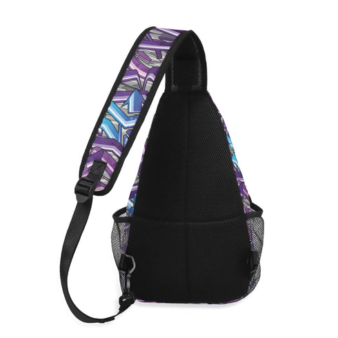 AOP Graffiti Chest Crossbody Bag Stykonz Purple Wildstyle | Hip - Hop Streetwear Bag - Stykonz Graffiti Streetwear