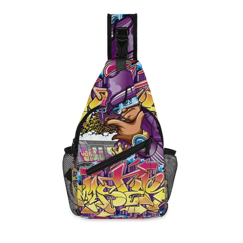AOP Graffiti Chest Crossbody Bag The Train Master | Hip - Hop Streetwear Bag - Stykonz Graffiti Streetwear