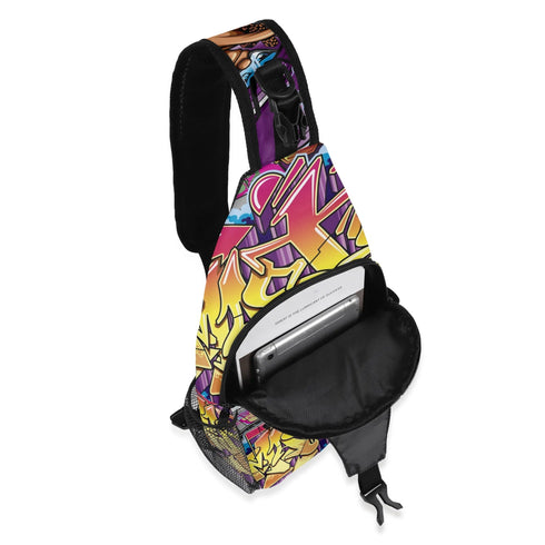 AOP Graffiti Chest Crossbody Bag The Train Master | Hip - Hop Streetwear Bag - Stykonz Graffiti Streetwear