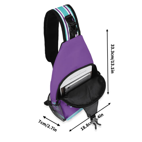 AOP Graffiti Chest Crossbody Bag Turquoise S - Kingz on Purple | Hip - Hop Streetwear Bag - Stykonz Graffiti Streetwear