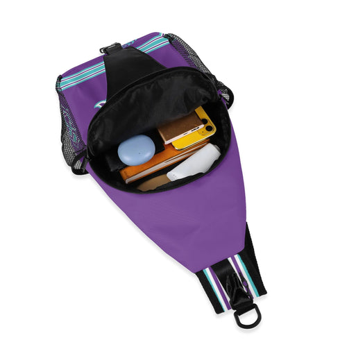 AOP Graffiti Chest Crossbody Bag Turquoise S - Kingz on Purple | Hip - Hop Streetwear Bag - Stykonz Graffiti Streetwear