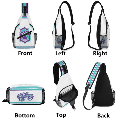 AOP Graffiti Chest Crossbody Bag Turquoise S - Kingz on White | Hip - Hop Streetwear Bag - Stykonz Graffiti Streetwear