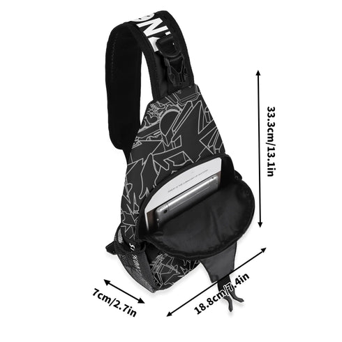 AOP Graffiti Chest Crossbody Bag White Stykonz Ghost | Hip - Hop Streetwear Bag - Stykonz Graffiti Streetwear