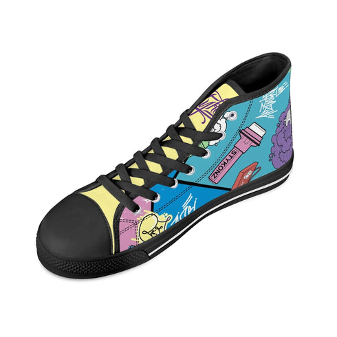 Axikronz 8T7 Canvas High Top – 90s Elements | Hip - Hop Streetwear Shoes - Stykonz Graffiti Streetwear