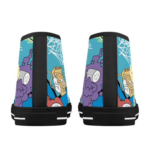 Axikronz 8T7 Canvas High Top – 90s Elements | Hip - Hop Streetwear Shoes - Stykonz Graffiti Streetwear