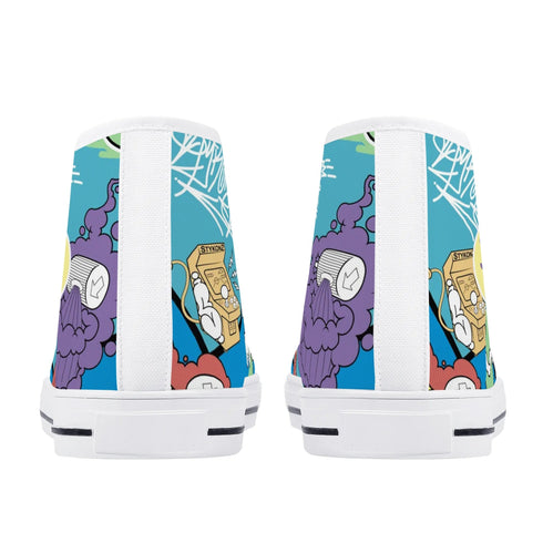 Axikronz 8T7 Canvas High Top – 90s Elements | Hip - Hop Streetwear Shoes - Stykonz Graffiti Streetwear