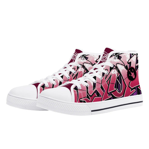Axikronz 8T7 Canvas High Top – Black Cherry | Hip - Hop Streetwear Shoes - Stykonz Graffiti Streetwear