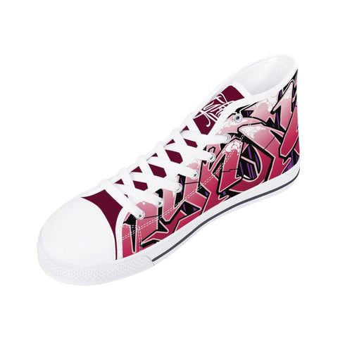 Axikronz 8T7 Canvas High Top – Black Cherry | Hip - Hop Streetwear Shoes - Stykonz Graffiti Streetwear