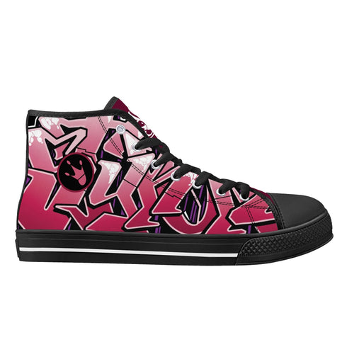 Axikronz 8T7 Canvas High Top – Black Cherry | Hip - Hop Streetwear Shoes - Stykonz Graffiti Streetwear