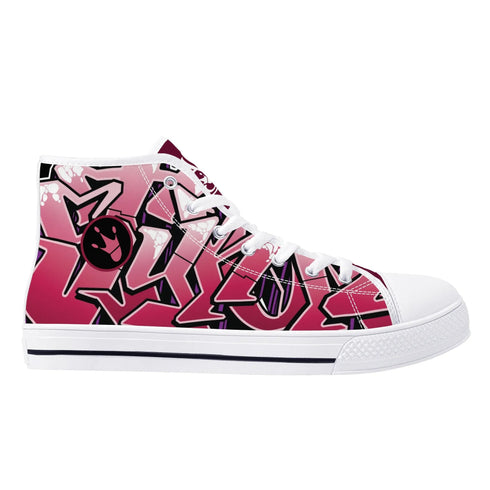Axikronz 8T7 Canvas High Top – Black Cherry | Hip - Hop Streetwear Shoes - Stykonz Graffiti Streetwear