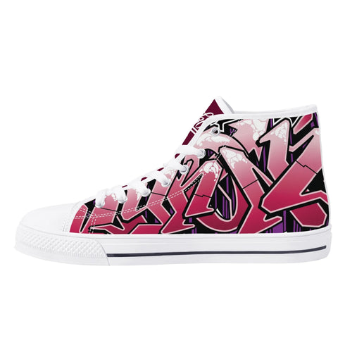 Axikronz 8T7 Canvas High Top – Black Cherry | Hip - Hop Streetwear Shoes - Stykonz Graffiti Streetwear