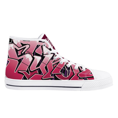 Axikronz 8T7 Canvas High Top – Black Cherry | Hip - Hop Streetwear Shoes - Stykonz Graffiti Streetwear