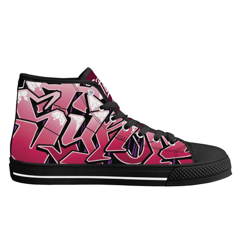 Axikronz 8T7 Canvas High Top – Black Cherry | Hip - Hop Streetwear Shoes - Stykonz Graffiti Streetwear