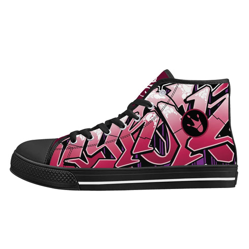 Axikronz 8T7 Canvas High Top – Black Cherry | Hip - Hop Streetwear Shoes - Stykonz Graffiti Streetwear