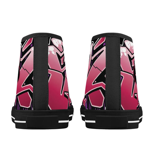 Axikronz 8T7 Canvas High Top – Black Cherry | Hip - Hop Streetwear Shoes - Stykonz Graffiti Streetwear