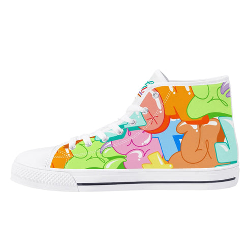 Axikronz 8T7 Canvas High Top – Candy | Hip - Hop Streetwear Shoes - Stykonz Graffiti Streetwear