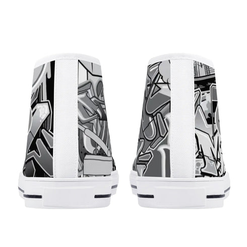 Axikronz 8T7 Canvas High Top – Comic Stykonz 1 Black | Hip - Hop Streetwear Shoes - Stykonz Graffiti Streetwear