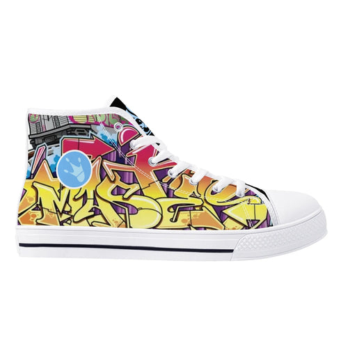 Axikronz 8T7 Canvas High Top – Comic Stykonz 1 | Hip - Hop Streetwear Shoes - Stykonz Graffiti Streetwear