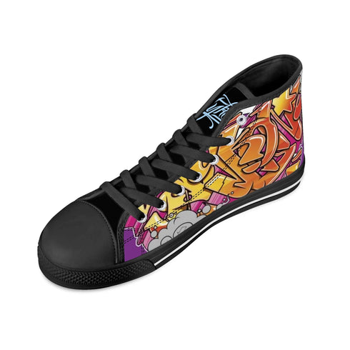 Axikronz 8T7 Canvas High Top – Comic Stykonz 1 | Hip - Hop Streetwear Shoes - Stykonz Graffiti Streetwear