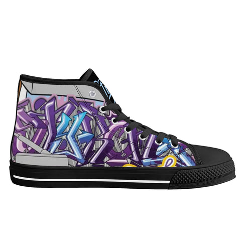 Axikronz 8T7 Canvas High Top – Comic Stykonz 1 | Hip - Hop Streetwear Shoes - Stykonz Graffiti Streetwear