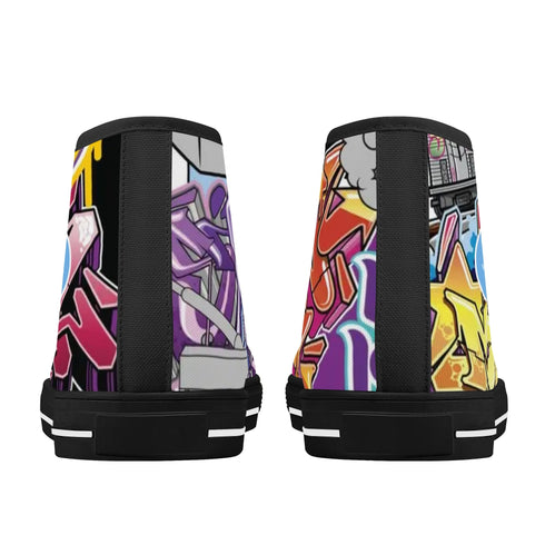 Axikronz 8T7 Canvas High Top – Comic Stykonz 1 | Hip - Hop Streetwear Shoes - Stykonz Graffiti Streetwear